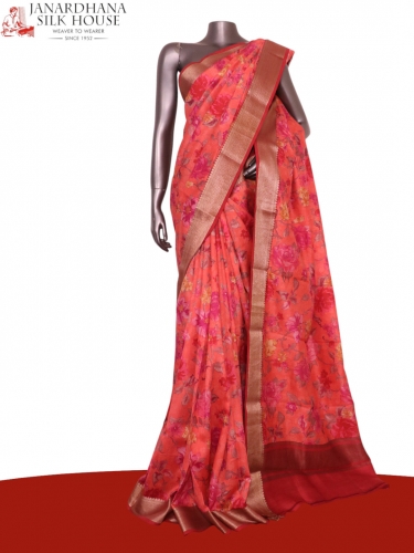 Floral Pure Printed Silk Saree